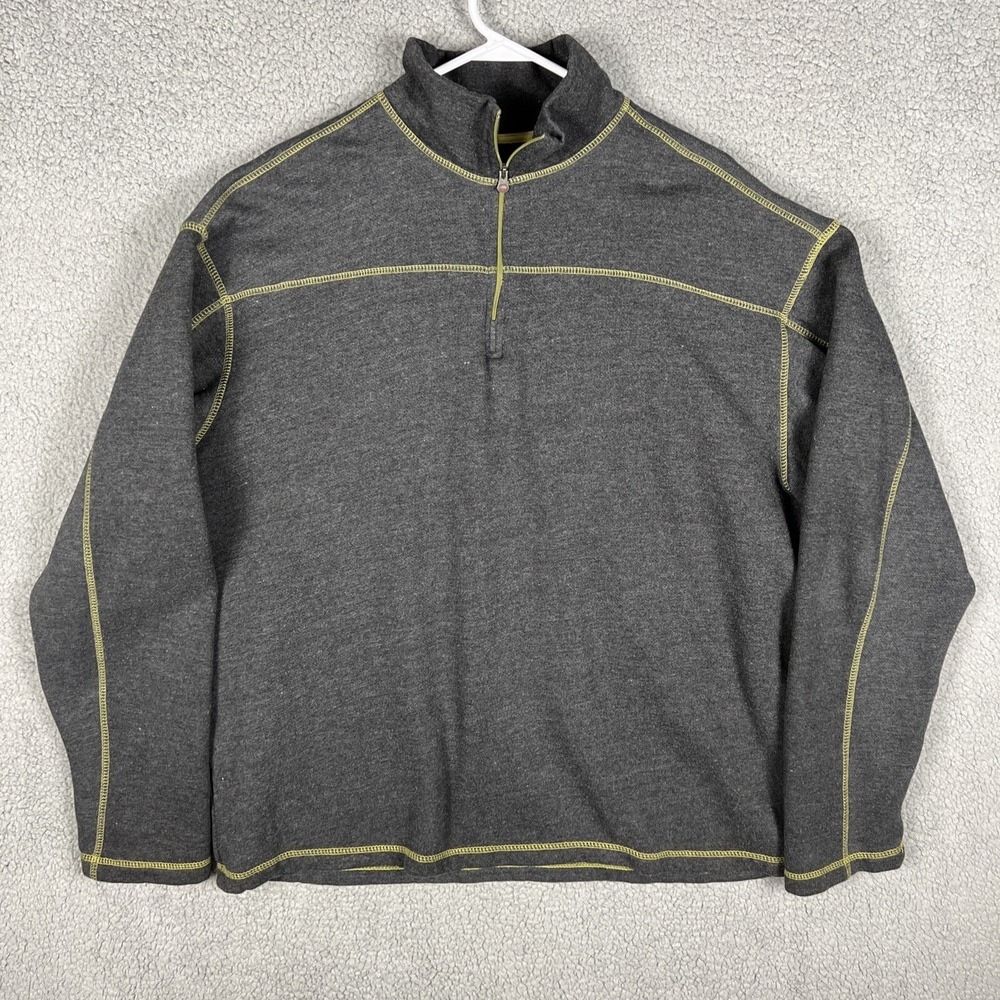Dakota Grizzly Pullover Mock Neck Fleece ‎ Sweatshirt 1/4 Zip Gray Size 2XL